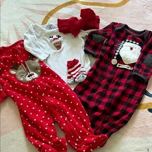 Mud Pie Red and White Kids Matching Set